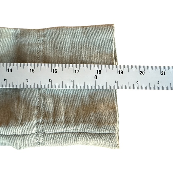 Anthropologie Hei Hei Blazer Jacket Sz 8 Sage Green Ruffle Hem Linen Blend - Picture 12 of 12